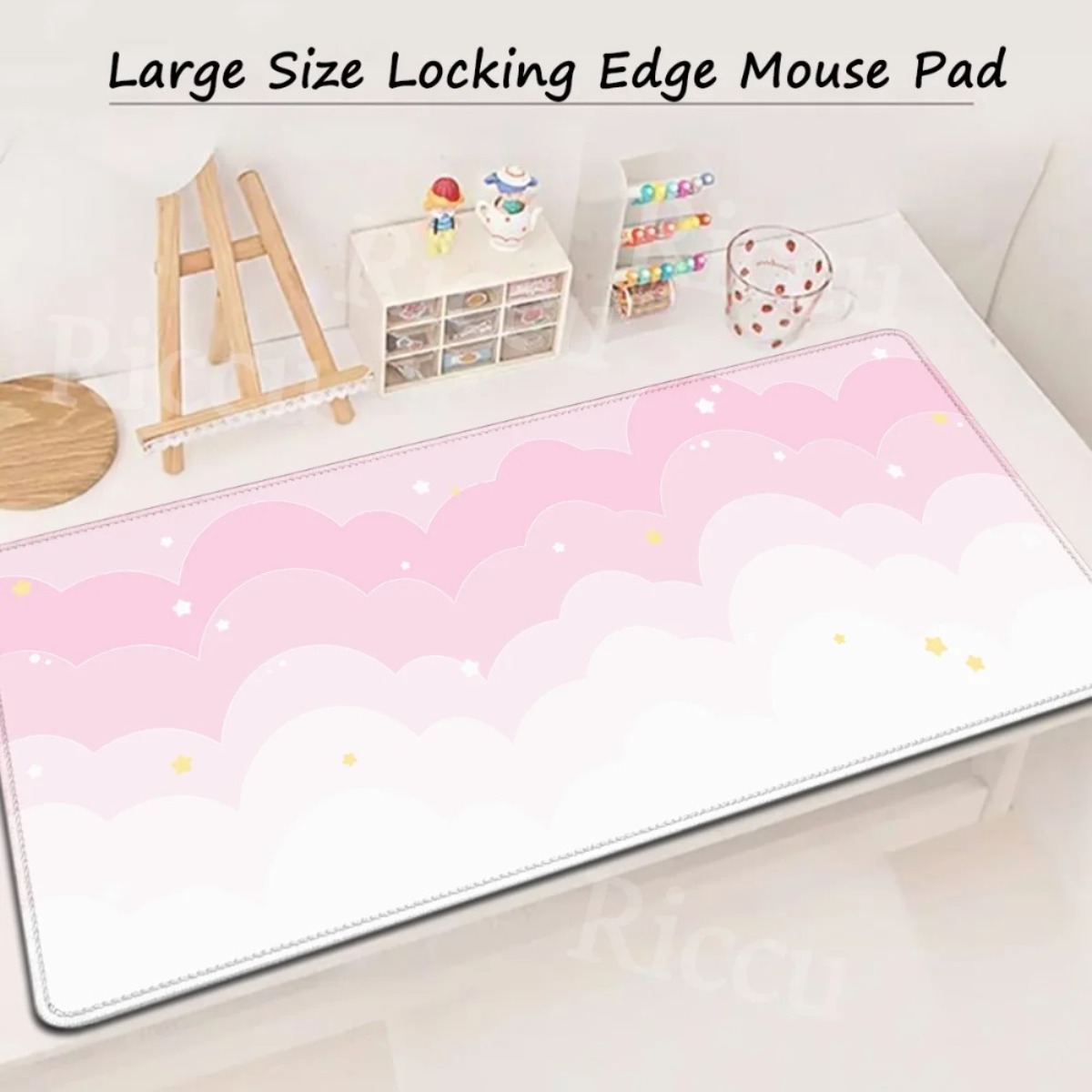 Mouse Pad Blank Sublimation - Pink Pastel Clouds Extended Mouse Pad