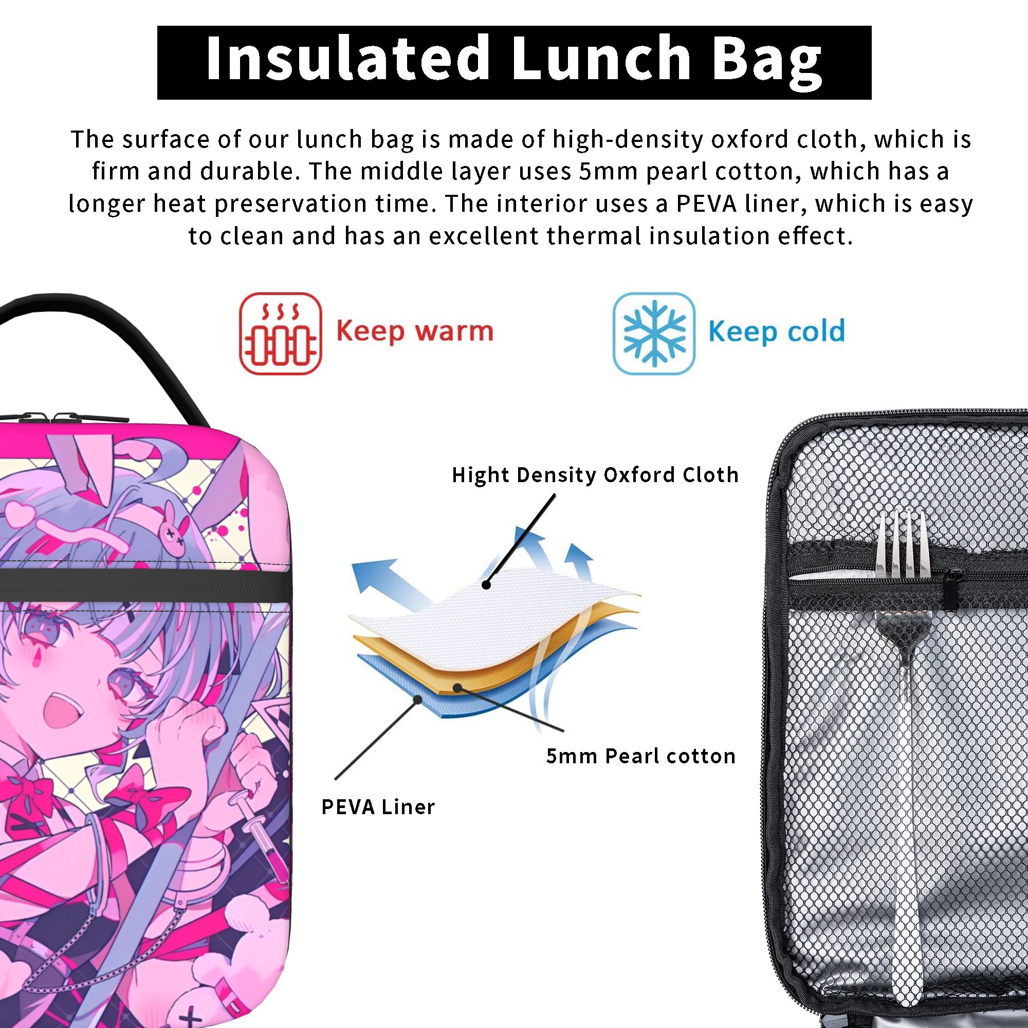 Hatsune Miku  Insulated Lunch  - Tote Bag Sublimation บทวิจารณ์และราคา