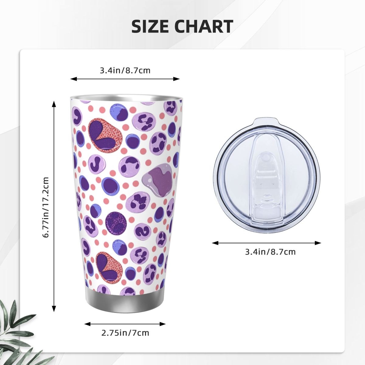 Large White Blood Cell Pattern - Tumbler 20Oz White บทวิจารณ์และราคา