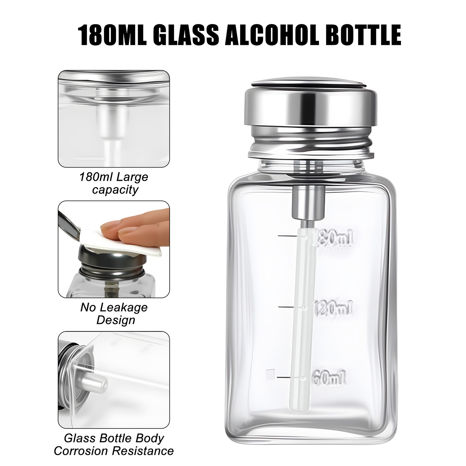 180ml Nail Glass Bottle Press  - Water Bottle Blank บทวิจารณ์และราคา