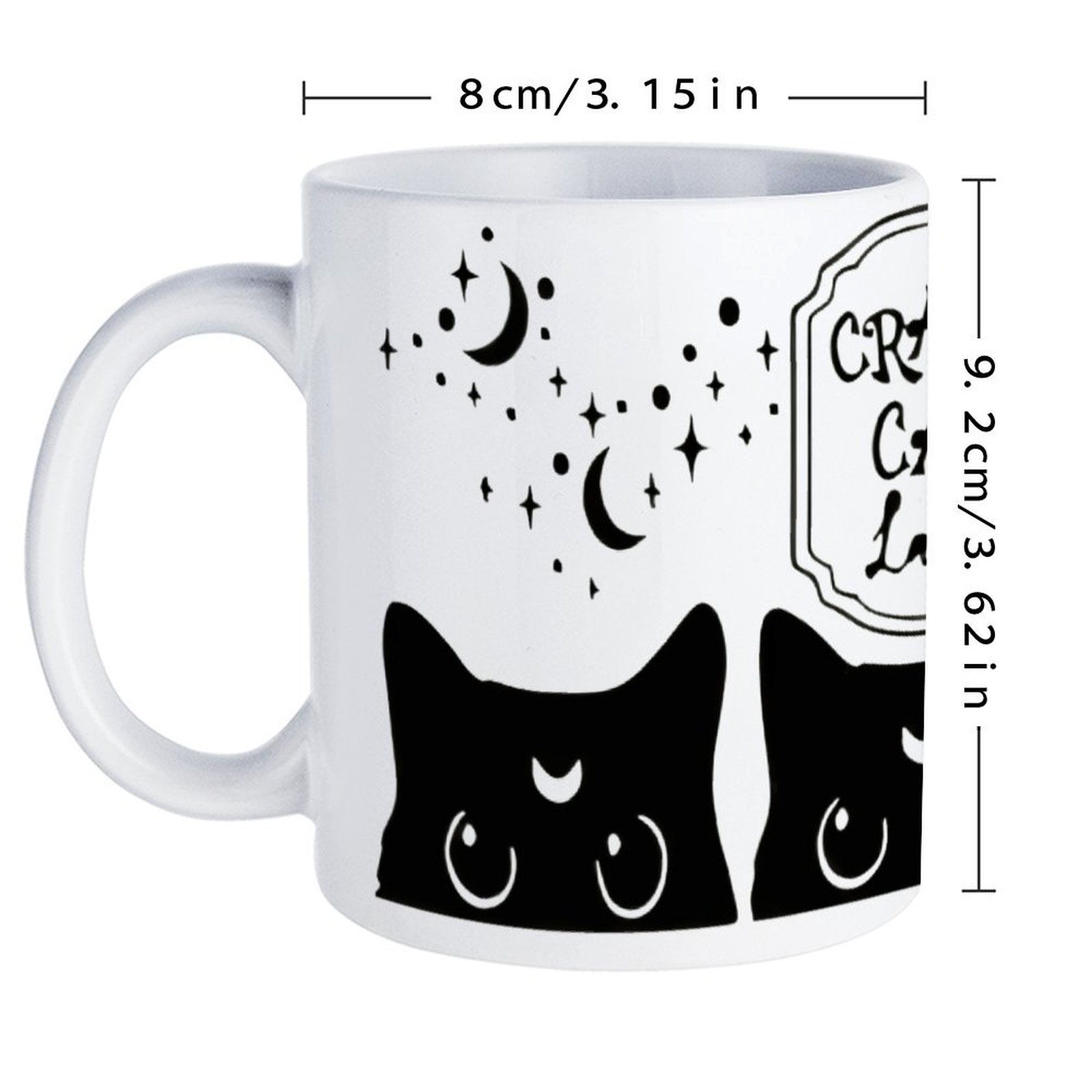 Three Black Cats With Crescent - Sublimation Mug White บทวิจารณ์และราคา