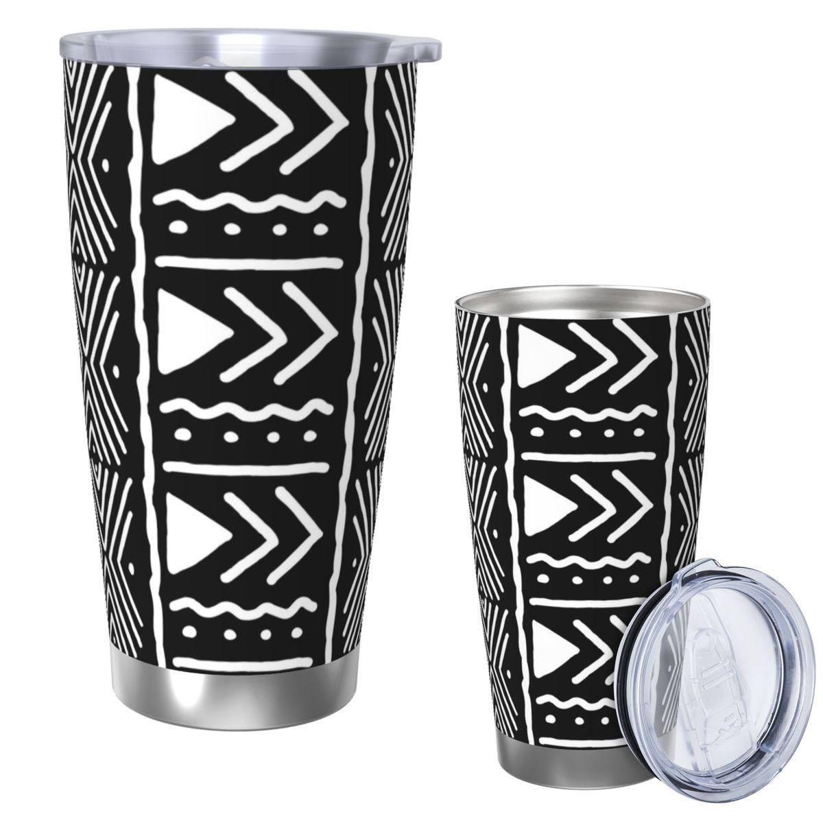 Black And White African Bogola - Tumbler 20Oz White บทวิจารณ์และราคา