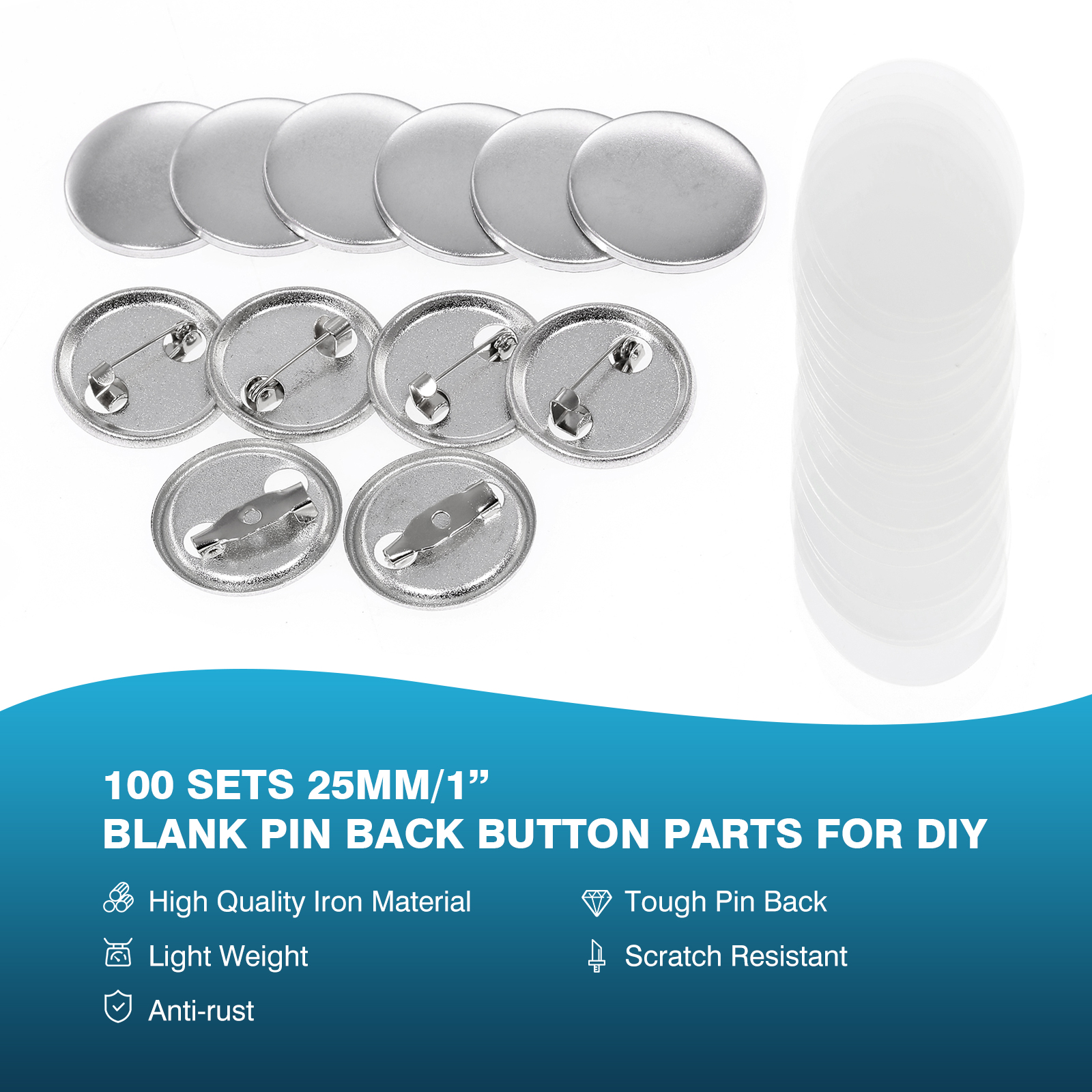 100Pcs Mini DIY Round Mirror M - Button Badge Blank บทวิจารณ์และราคา