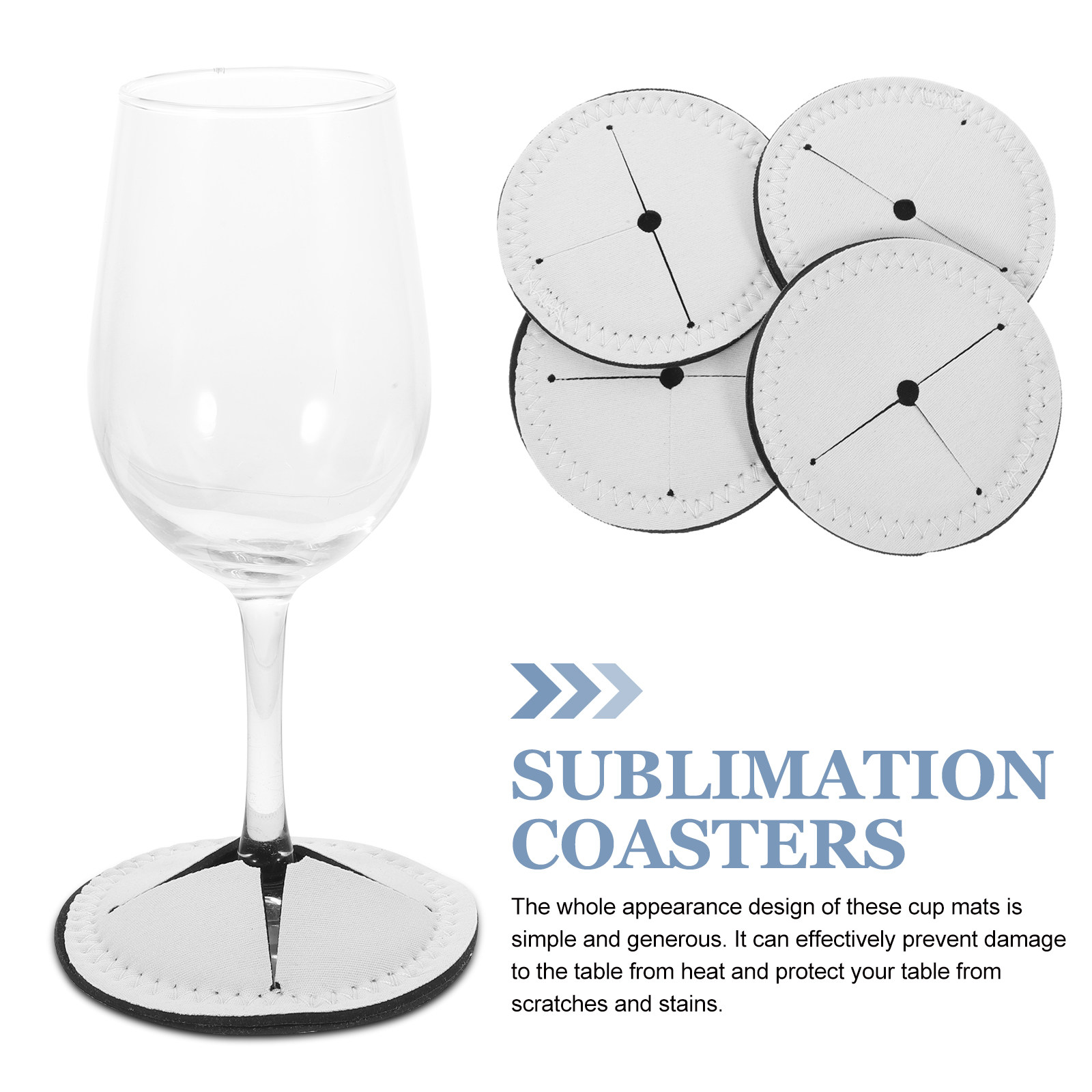 4Pcs Wine Cup Coasters Blank S - Coaster Sublimation Blank บทวิจารณ์และราคา