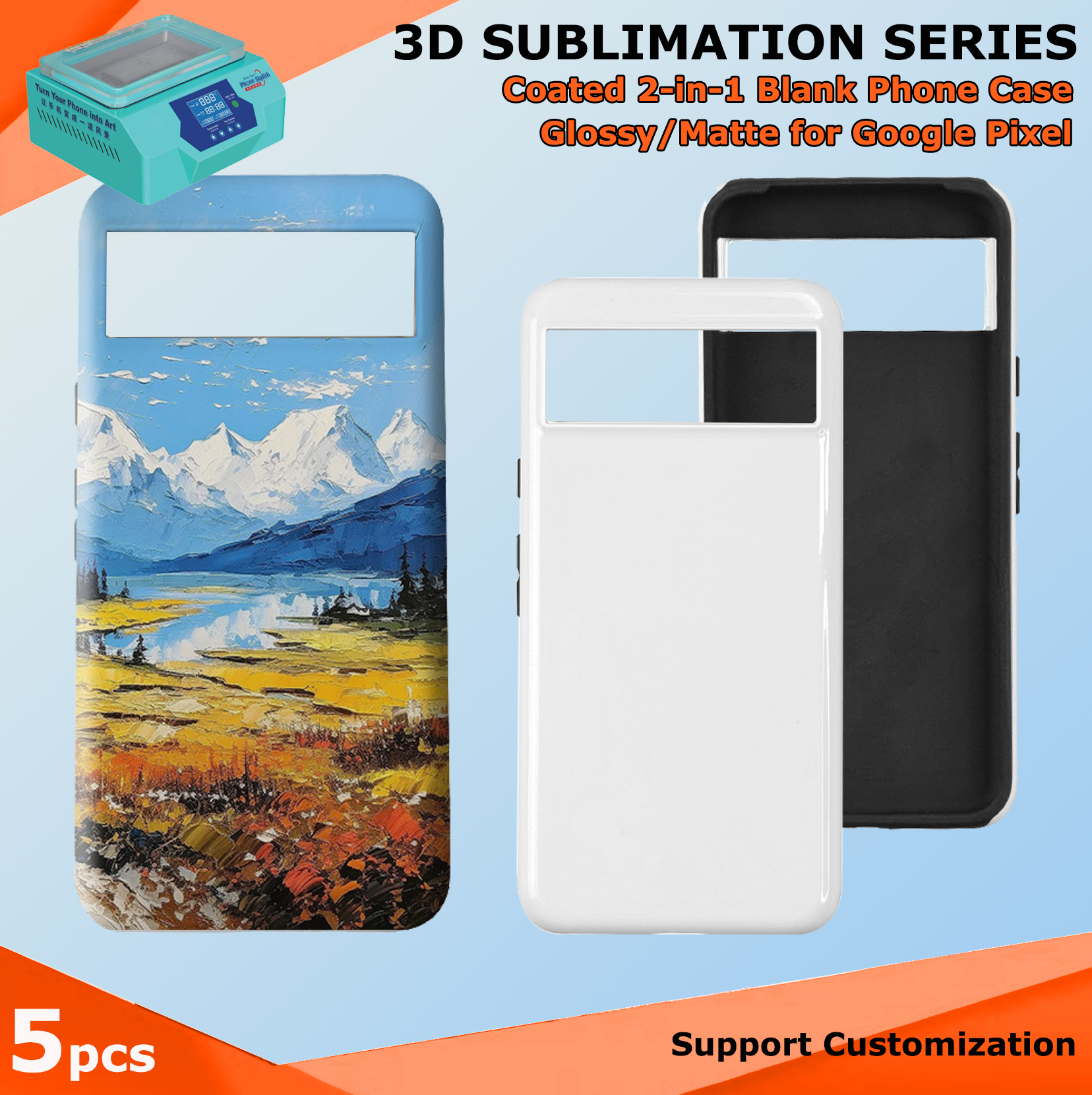 Fonlyu 5pcs Coated 2 in 1 Blan - Phone Case Blank Print บทวิจารณ์และราคา