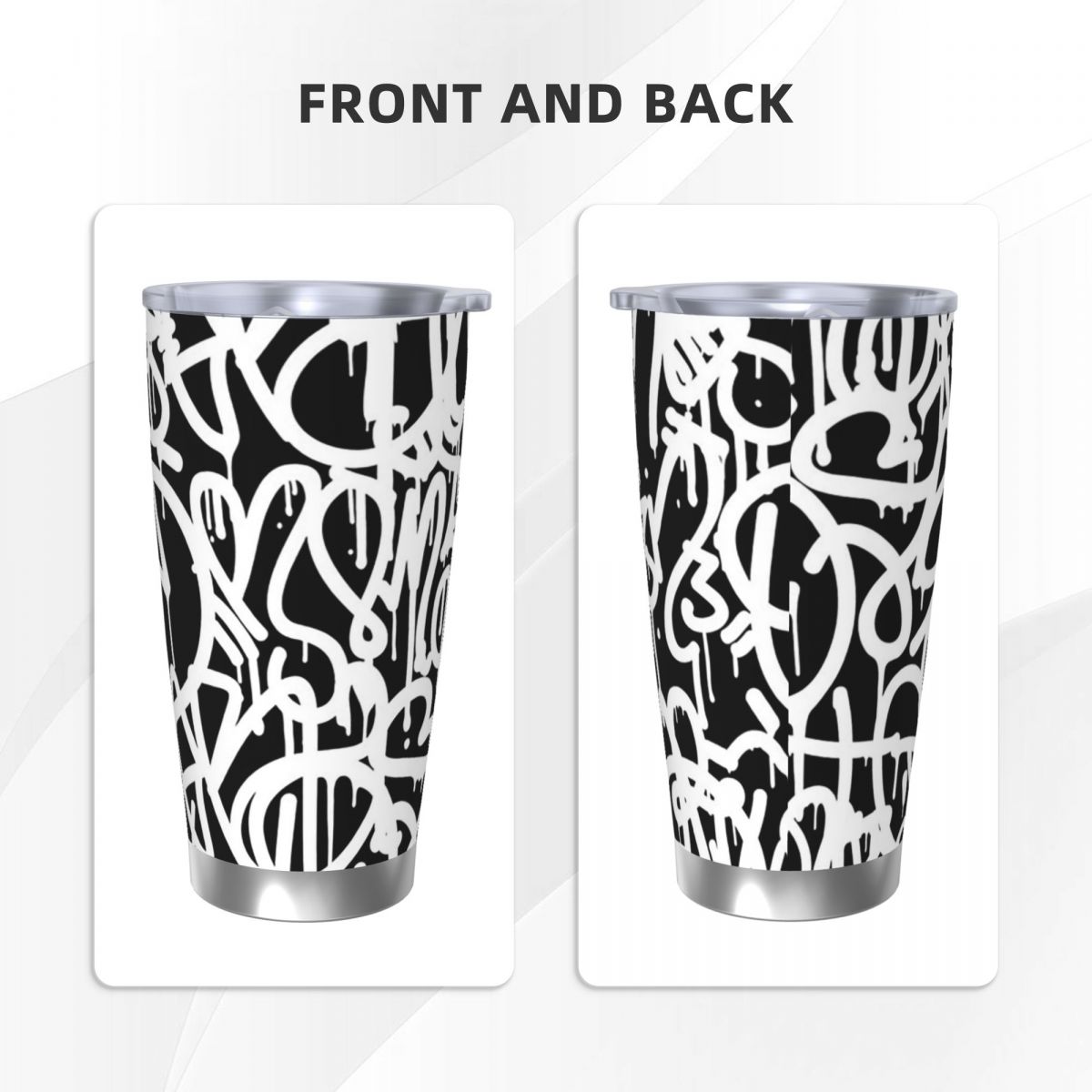 Black And White Graffiti Stain - Tumbler 20Oz White บทวิจารณ์และราคา