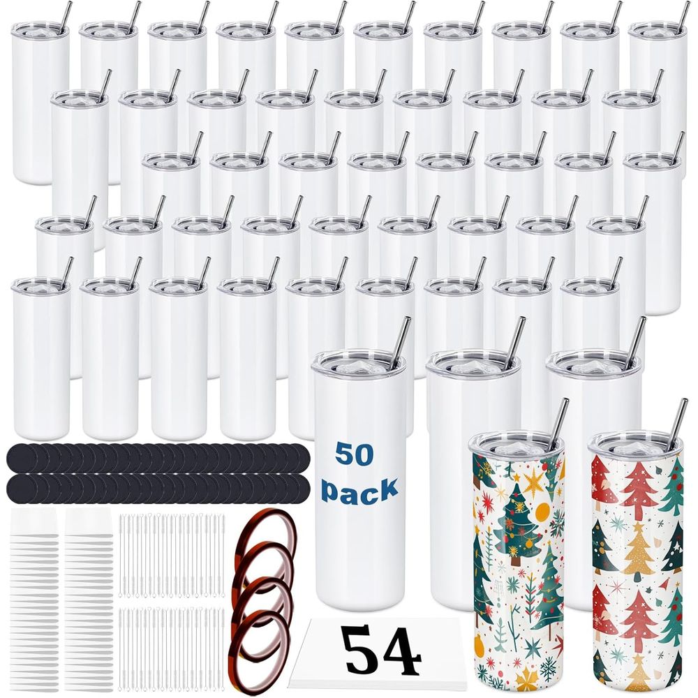 50 Pack 20 OZ Sublimation Tumb - Tumbler 20Oz White บทวิจารณ์และราคา