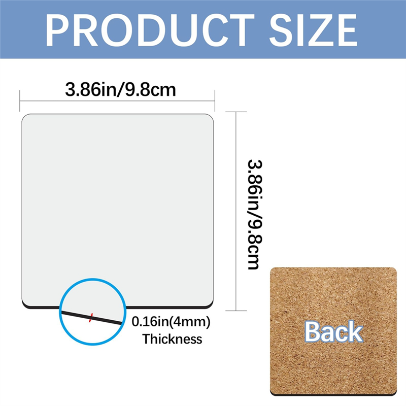 HGHO Sublimation Car Coasters  - Coaster Sublimation Blank บทวิจารณ์และราคา