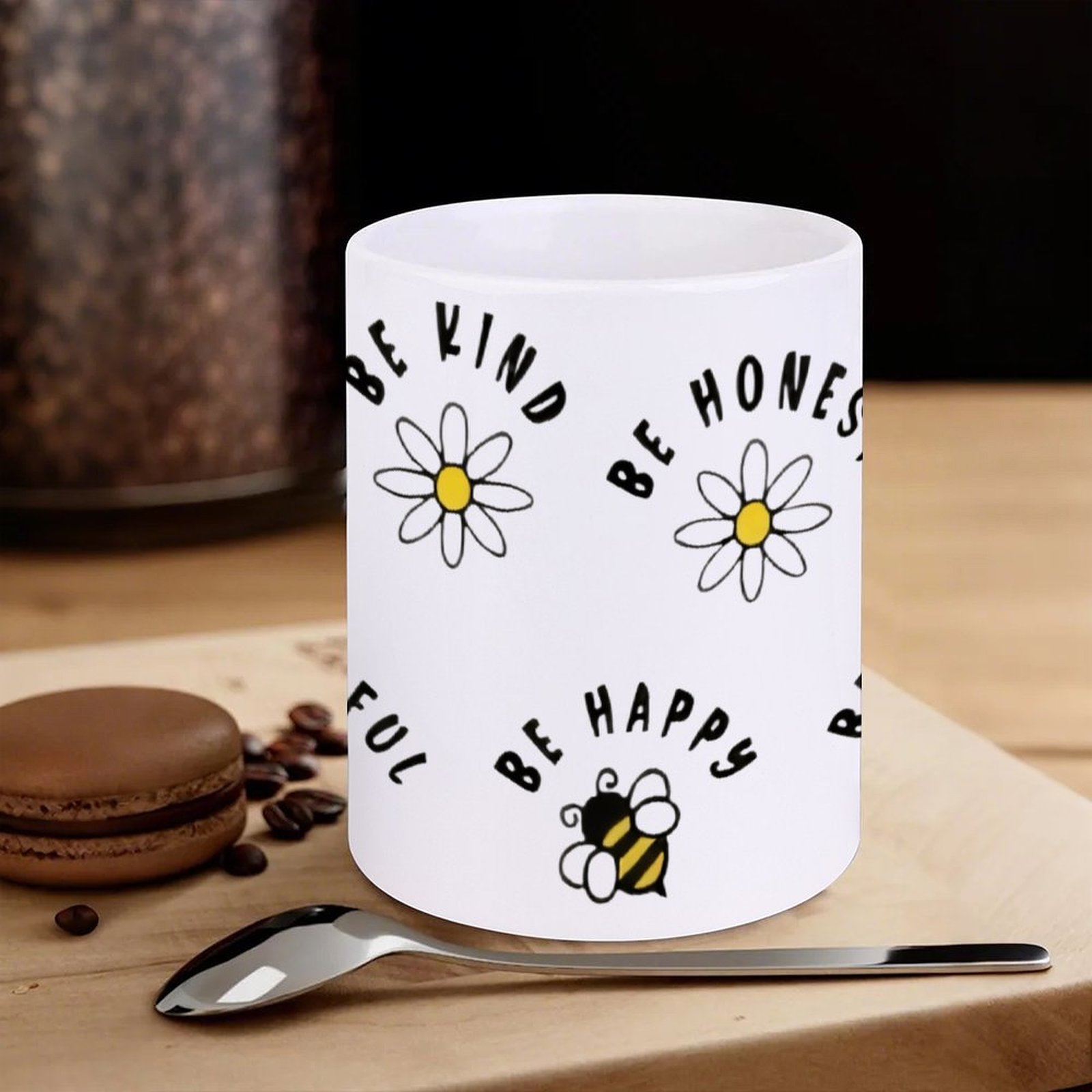 Four Stickers With Bees And Da - Sublimation Mug White บทวิจารณ์และราคา