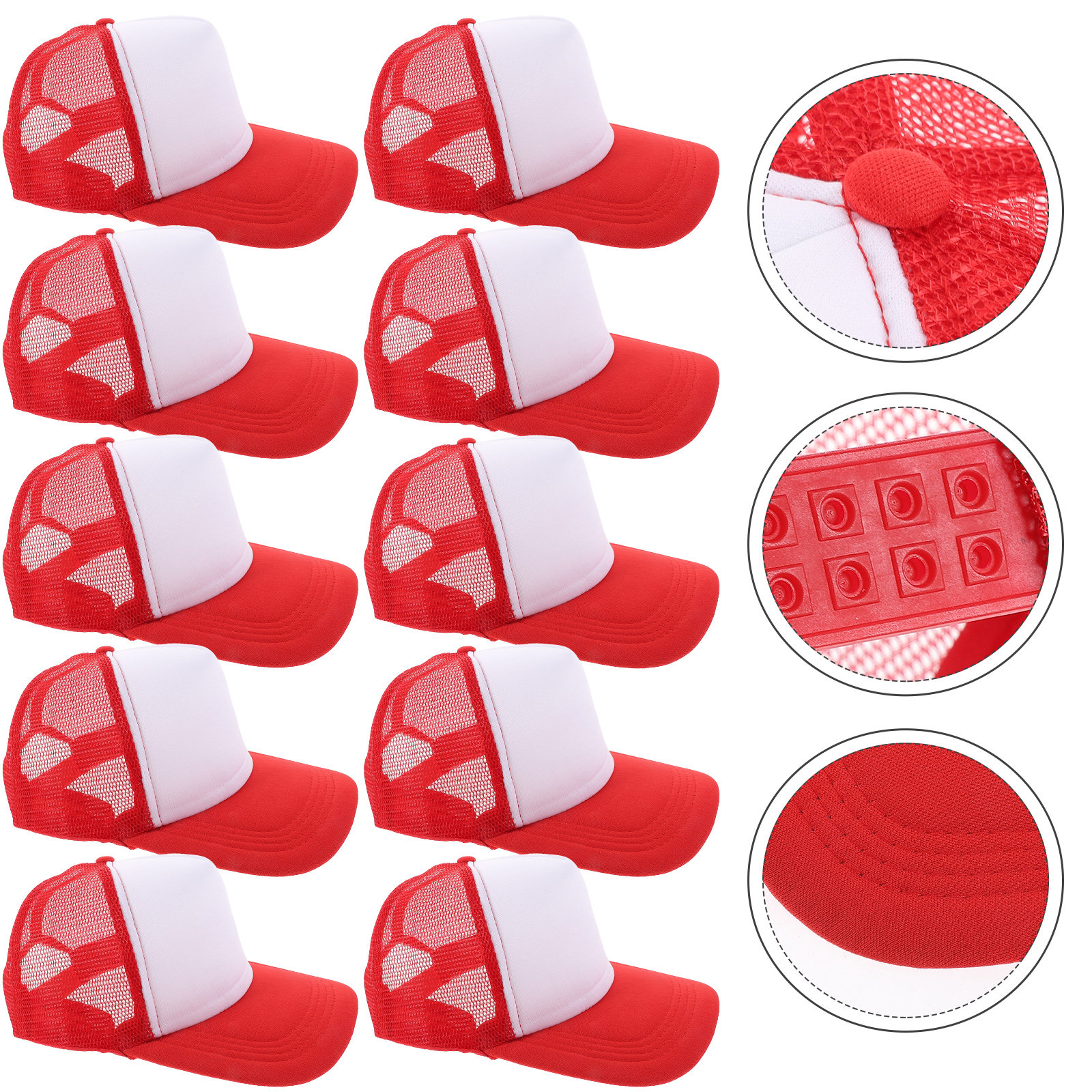 10pcs Blank Mesh Baseball Caps - Hat Sublimation Blank บทวิจารณ์และราคา