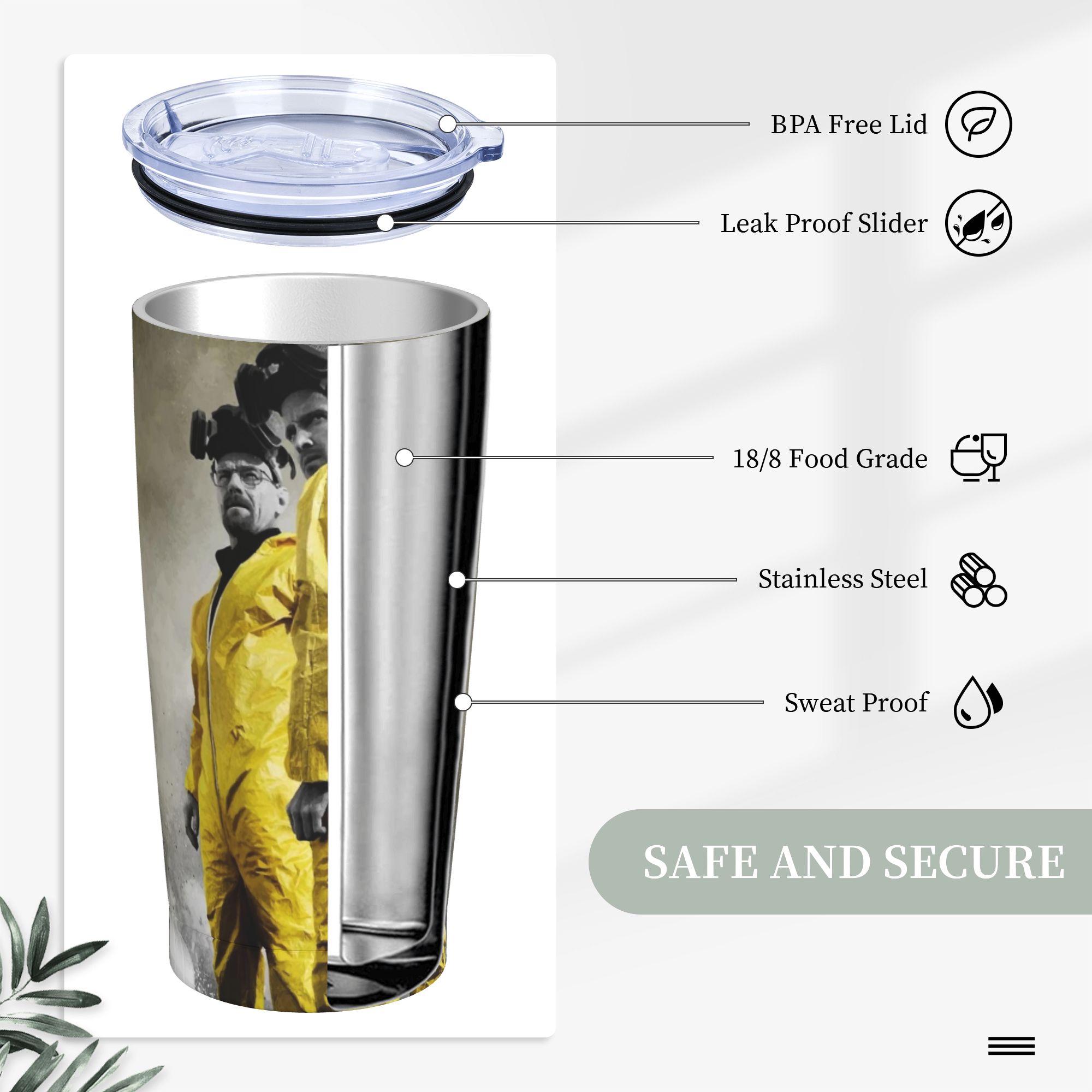 Breaking Bad Tumbler Vacuum In - Tumbler 20Oz White บทวิจารณ์และราคา
