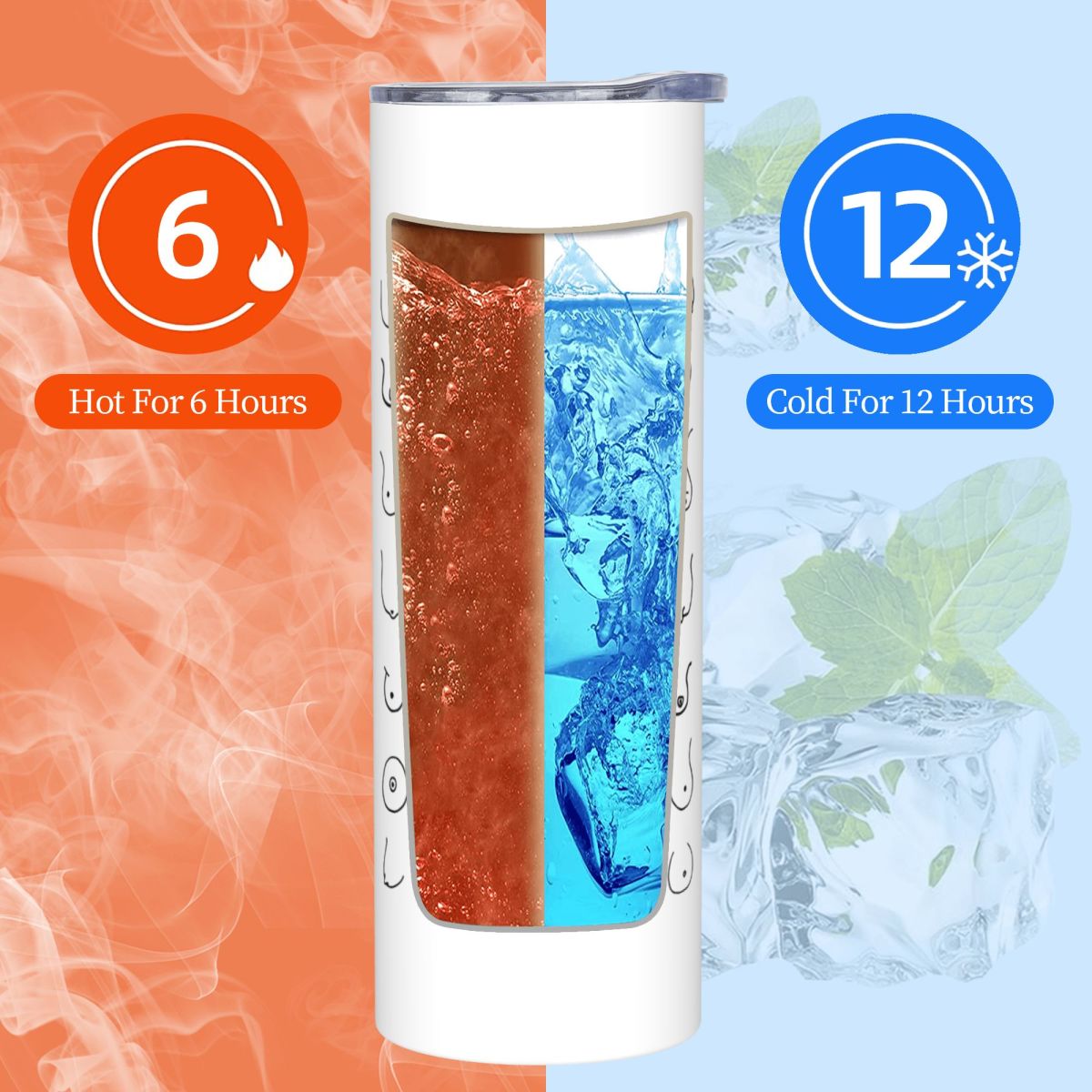 Black And White Tits Drawing S - Tumbler 20Oz White บทวิจารณ์และราคา