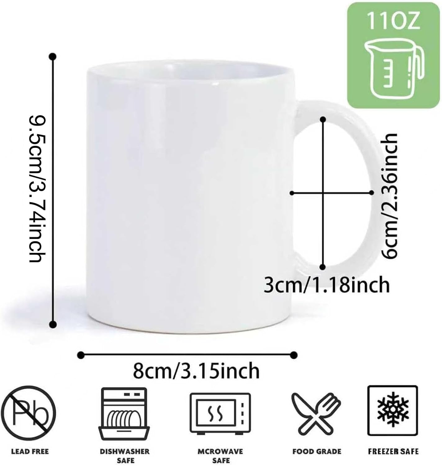 36pcs Sublimation Mugs 11oz Wh - Sublimation Mug White บทวิจารณ์และราคา