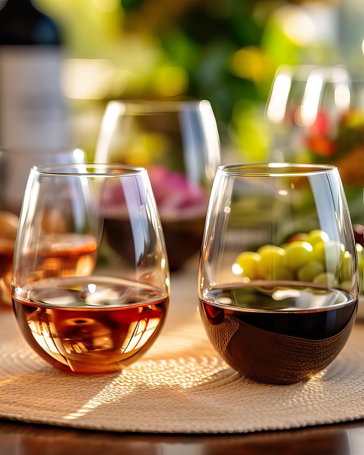Stemless Wine Glasses Set of 4 - Tumbler 20Oz White บทวิจารณ์และราคา