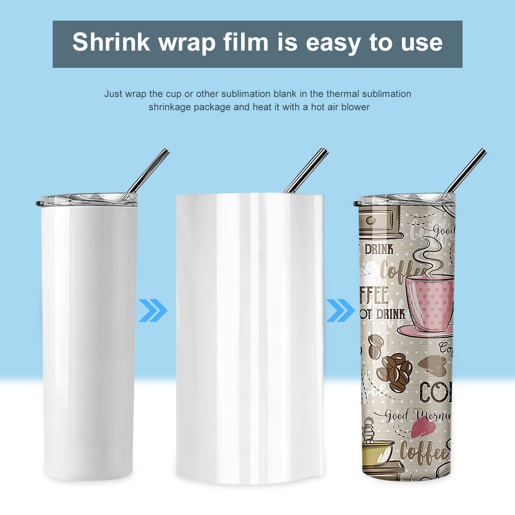 ABHI-30Pcs Sublimation Shrink  - Sublimation Mug White บทวิจารณ์และราคา