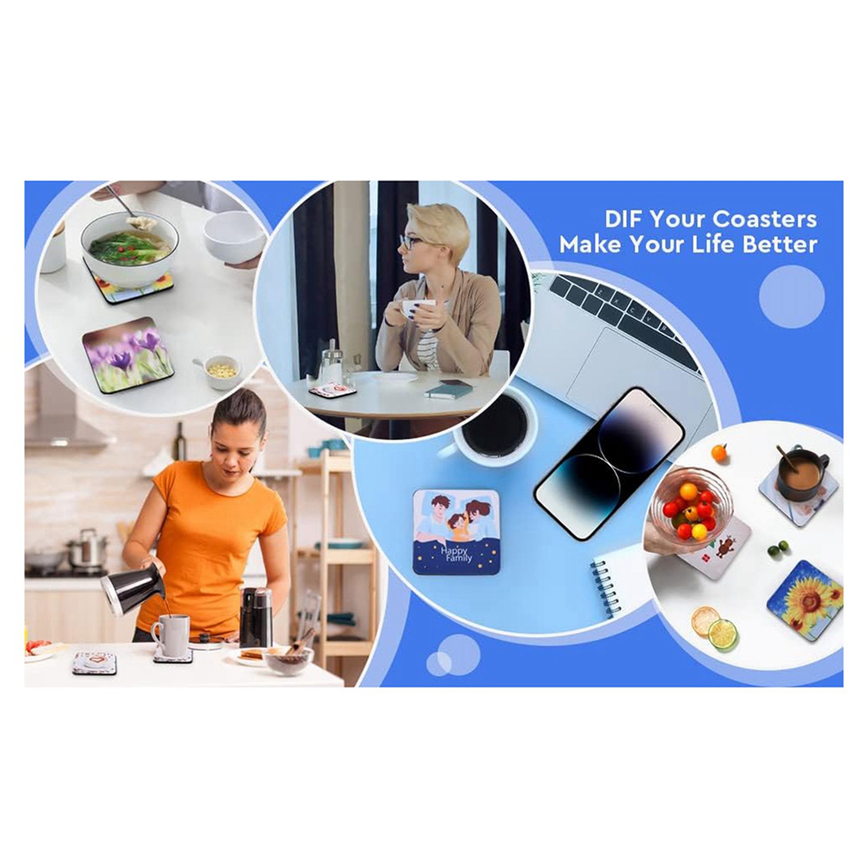F-F 40PCS Square Sublimation B - Coaster Sublimation Blank บทวิจารณ์และราคา
