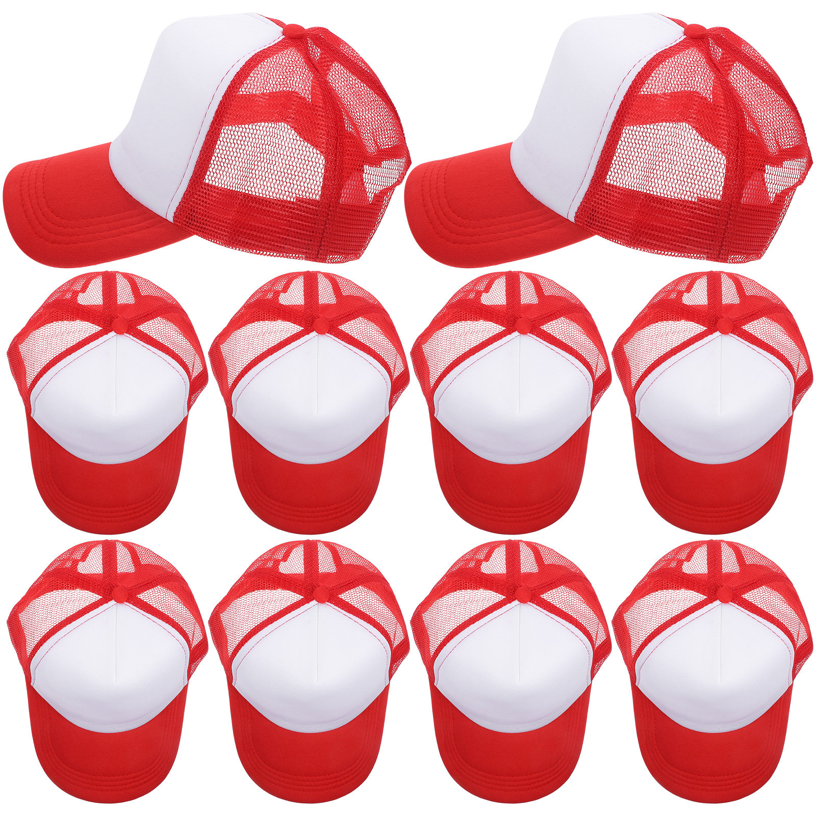 10Pcs DIY Blank Mesh Baseball  - Hat Sublimation Blank บทวิจารณ์และราคา